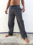 Pantalones de algodón con cordón Gris