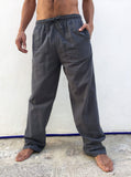 Pantalones de algodón con cordón Gris