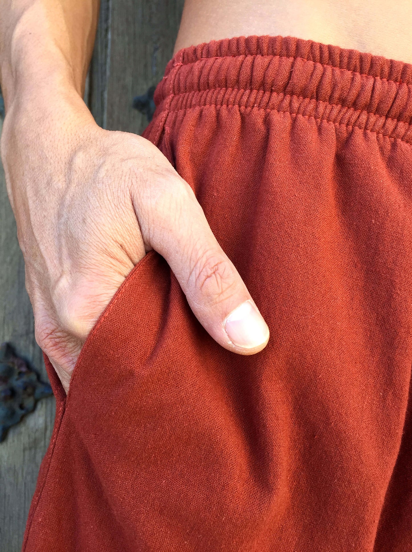Pantalones de algodón con cordón Naranja Oscuro