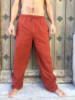 Pantalones de algodón con cordón Naranja Oscuro