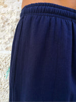 Pantalones de algodón con cordón azul marino